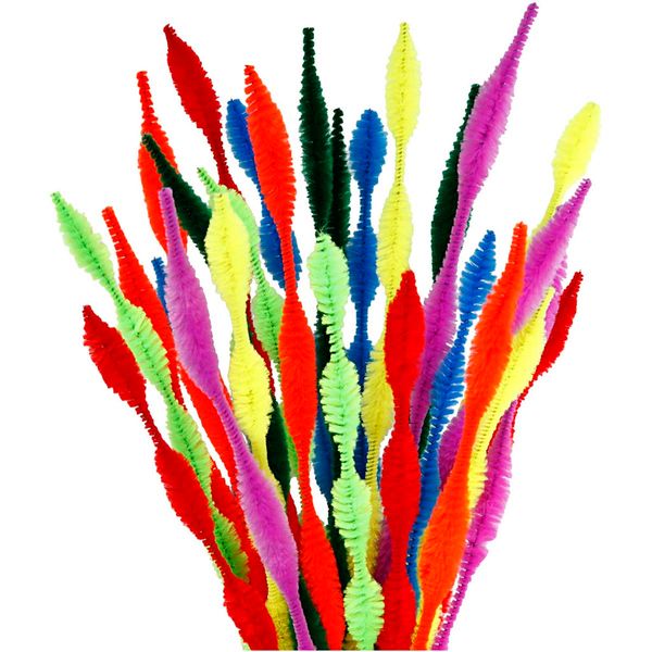 ELVIRAS Pfeifenputzer Wellenform, 30 cm lang, Ø 5-12 mm, farbig sortiert, 28 Stück