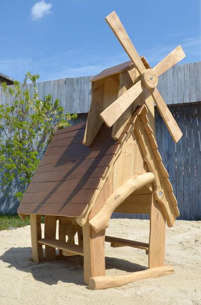 holzspielzeug, mühle, holzspielzeug, gartenfigur, spielanlage