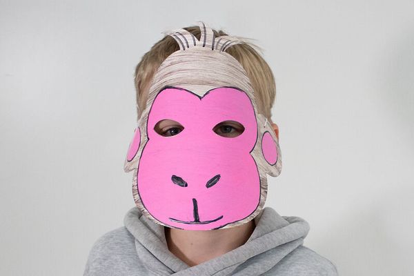 Pappmasken mit Tiermotiv, 96 Stück