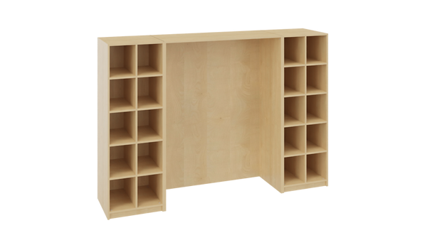 Schrank für Stapelliegen mit Fächer links + rechts, Farbe wählbar