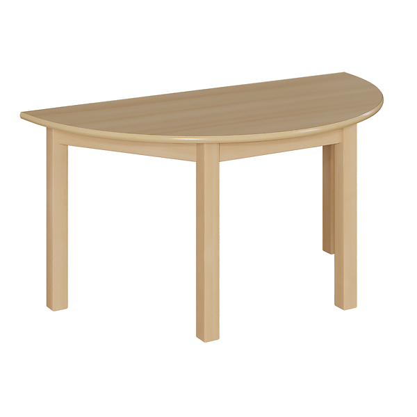 Halbrundtisch, 140x70 cm, Dekor Birke, Zarge, Tischbeine aus Holz Kaffeetisch, Mobiliar, Tabelle, Esstisch