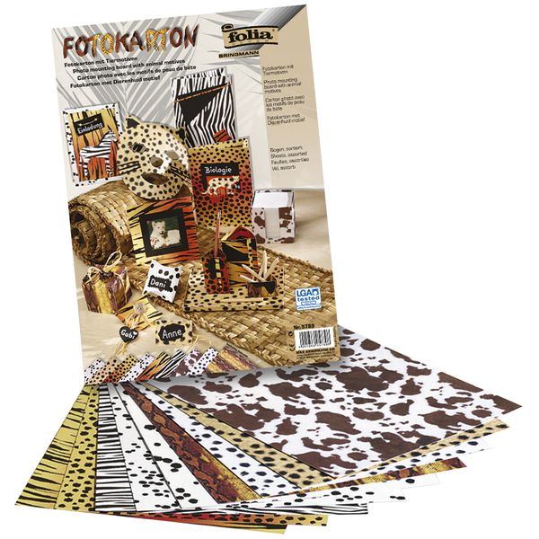 FOLIA Tierfell-Karton, 50x70 cm, 300 g/m², 10 Bogen
