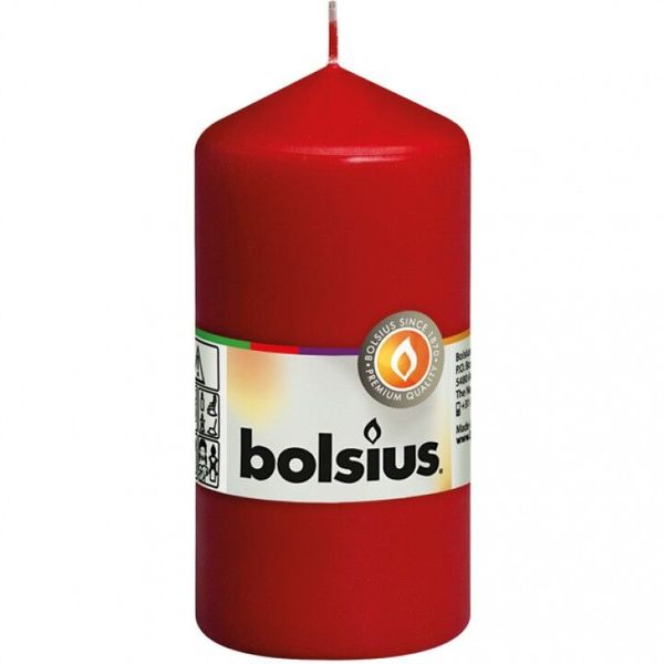 Stumpenkerze 12 cm x 5,8 cm, rot, 10 Stück Stumpenkerze 12 cm x 5,8 cm, rot, 10 Stück