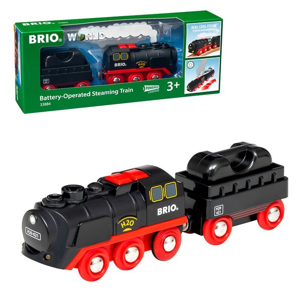 BRIO Batterie-Dampflok mit Wassertank & Dampffunktion, ab 3 Jahre BRIO Batterie-Dampflok mit Wassertank & Dampffunktion, ab 3 Jahre