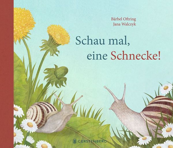 Kindergartenbuch, Schnecken, Löwenzahn, blauer Himmel, Illustration