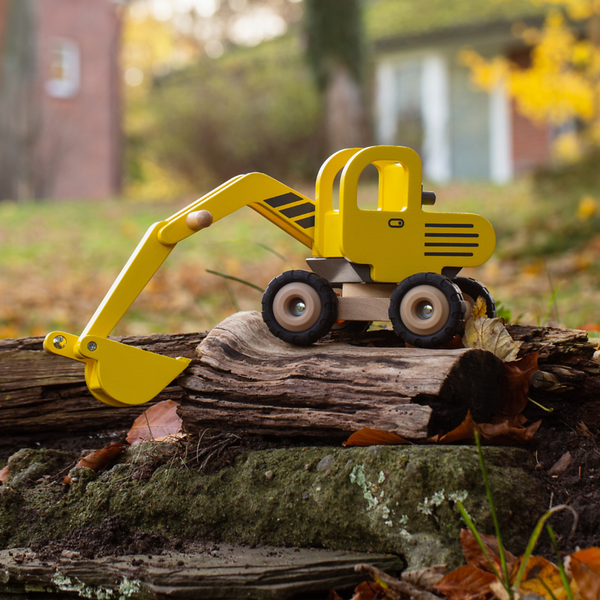 GOKI Bagger aus Holz, 20 x 18 x 26 cm, ab 3 Jahre