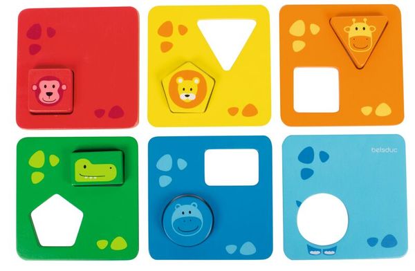 Kinderspielzeug, Puzzle, Formen, Farben, Tiermotive