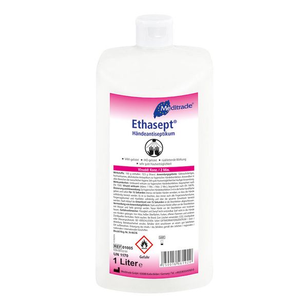 hände antiseptikum, ethasept, händedesinfektion, flasche 1l, meditrade