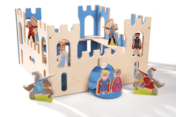 Der Schloss-Koffer und 8 Holzfiguren Der Schloss-Koffer und 8 Holzfiguren