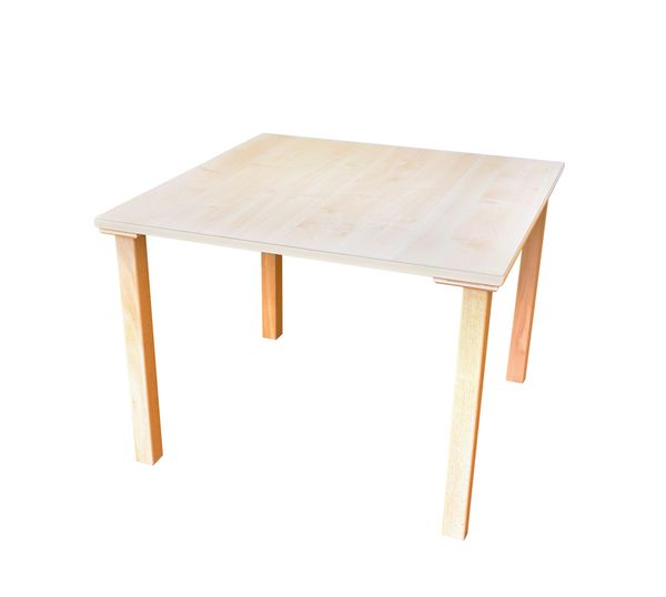 Zargenloser Quadrattisch 80x80 cm, Birke Dekor, Holzbeine Zargenloser Quadrattisch 80x80 cm, Birke Dekor, Holzbeine