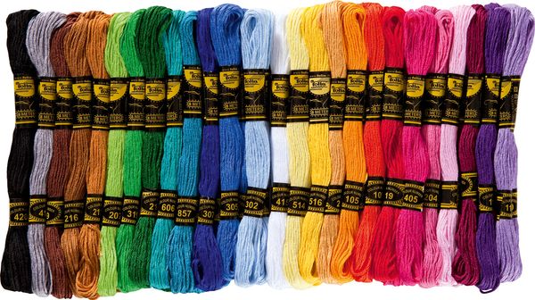 FOLIA Stickgarn, 52 Stränge à 8 m, 26 Farben sortiert
