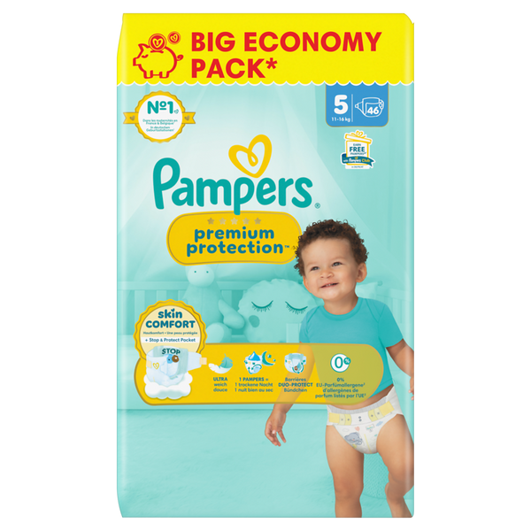 PAMPERS Premium Protection Gr. 5, Junior 11-16 kg, 46 Stk.