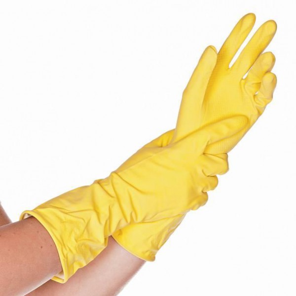 Gummihandschuhe, Einweg-Handschuhe, Reinigungshandschuhe, Gummi, gelb