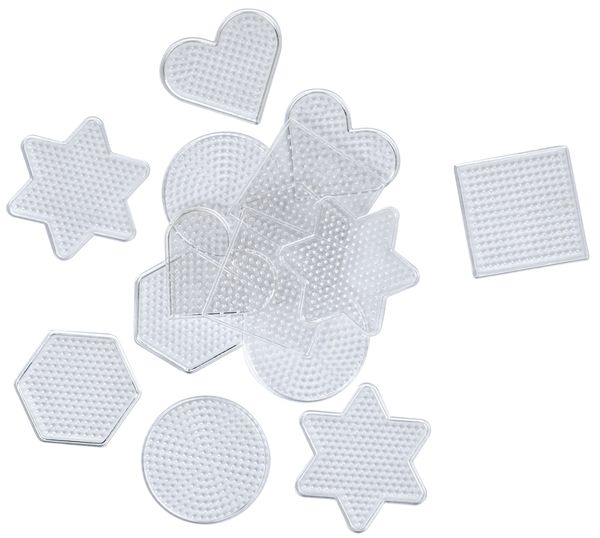 Steckplatten für Bügelperlen in 5 Motiven, 15 Stück Steckplatten für Bügelperlen in 5 Motiven, 15 Stück