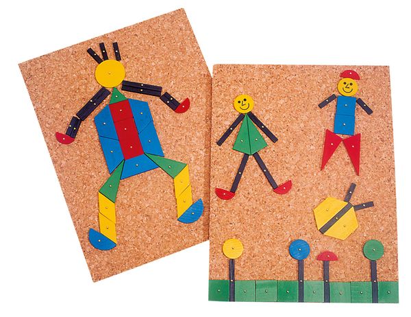 Kinderspielzeug, Holzkachel, Figuren, Puzzle, Bunt