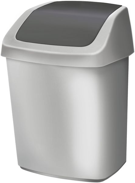 abfalleimer, Mülleimer, Papierkorb, Stahltrommell, dunkelgrau
