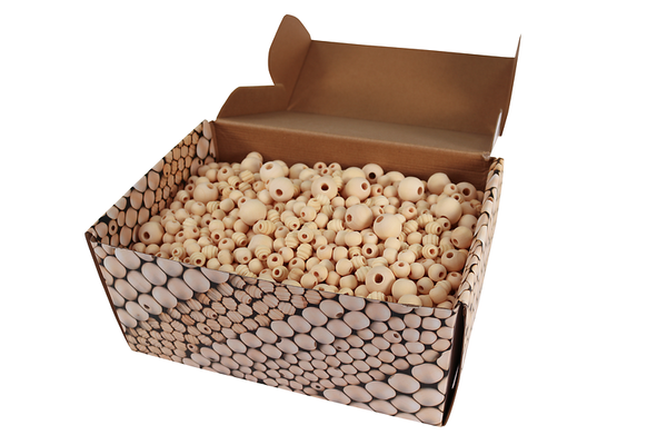 FOLIA Holzperlen, 1 - 1,8 cm, Großpackung, 2200 Stück, Farbe wählbar