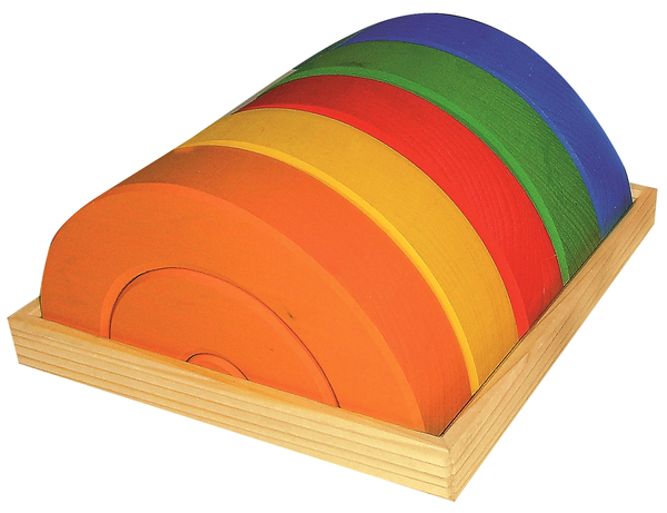 Puzzleset, Holz, Regenbogen, Ringe, Sortierboard