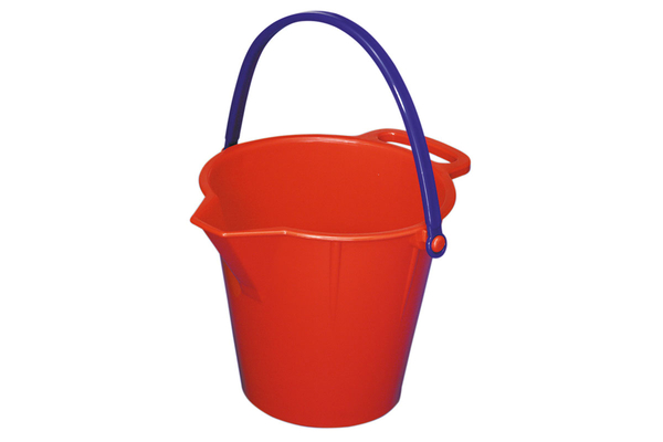 Eimer mit Tülle rot, 16,5 cm hoch Eimer mit Tülle rot, 16,5 cm hoch