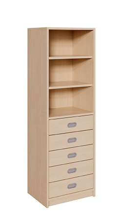 Bücherregal, Regal, Holzregal, Schubladenregal, Aufbewahrungsschrank