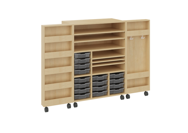 Klapp-Materialschrank auf Rollen, inkl. 8 Boxen, Varianten wählbar