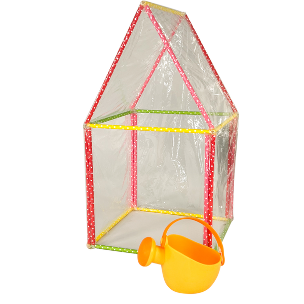 Kinderhaus, Spielzelt, Spielhaus, Rahmen aus Kunststoff, Gießkanne
