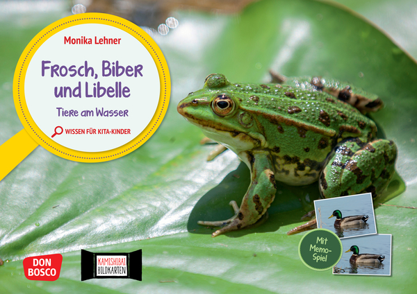 Kamishibai Bildkartenset und Memo-Spiel - Frosch, Biber und Libelle. Tiere am Wasser Kamishibai Bildkartenset und Memo-Spiel - Frosch, Biber und Libelle. Tiere am Wasser