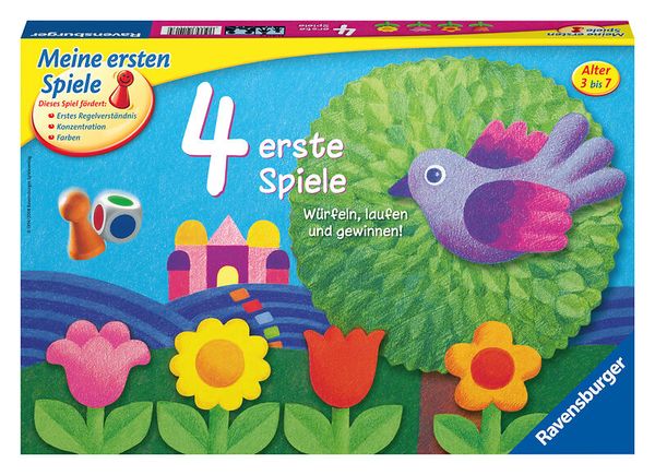 Kinder-Spiel, Bildungsspielzeug, Fischtextur, bunte Blüten, türkises Brett