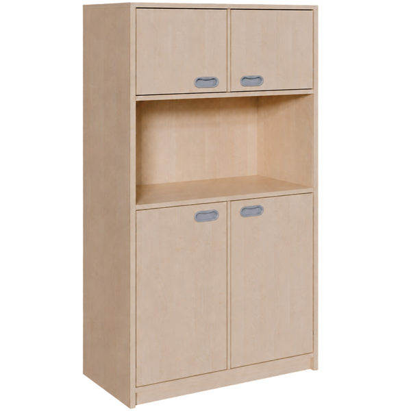 Mehrzweckschrank, Holzoptik, Beige, Türen und Ablagefach