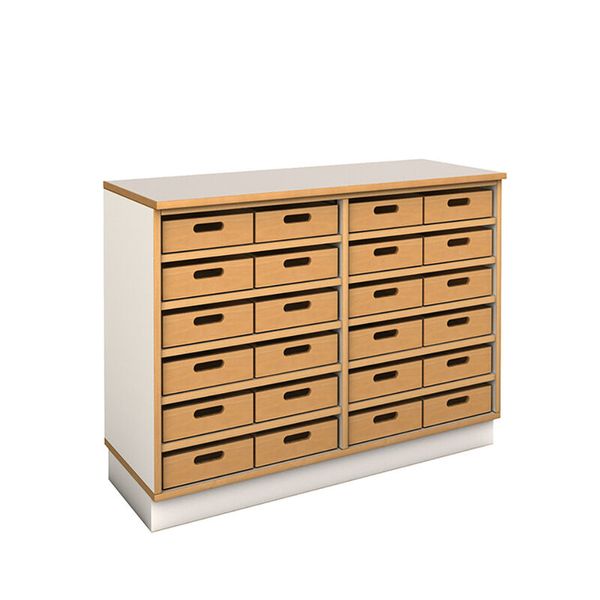 DECOR Regal mit 24 Eigentumskisten auf Rollen, inkl. 10 festen Böden DECOR Regal mit 24 Eigentumskisten auf Rollen, inkl. 10 festen Böden