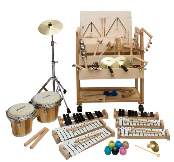 Musikwagen, für bis zu 30 Kinder, Bongo-Sortiment, 32 Instrumente, 81-teilig Musikwagen, für bis zu 30 Kinder, Bongo-Sortiment, 32 Instrumente, 81-teilig