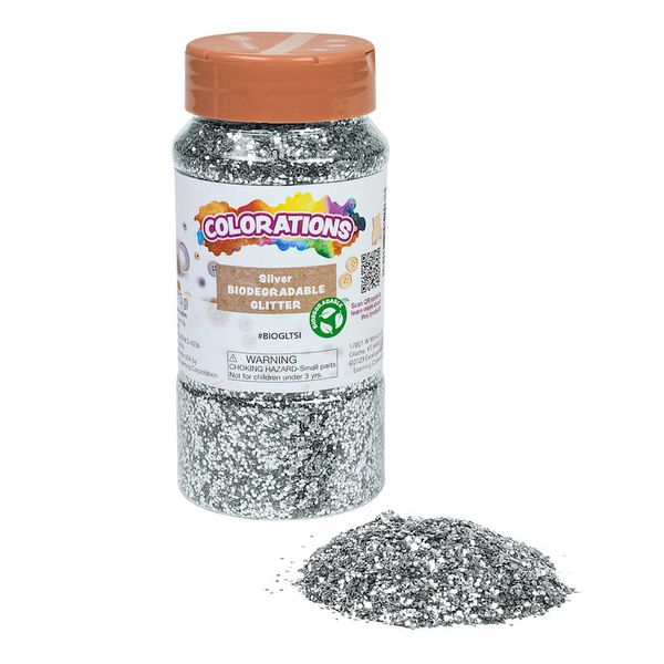 Glitter, Biodegradable Glitter, Silver, Craft Glitter, Colorations