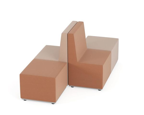 KITAEINKAUF Set Sitzpouf mit Rückenlehne, 4-teilig, Premium, Sitzhöhe & Farbkombination wählbar