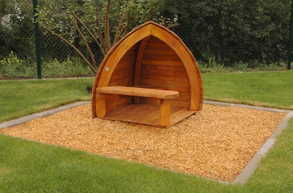 Holzbank, Sitzbank, Gartenhütte, Holz, Sitzplatzelement
