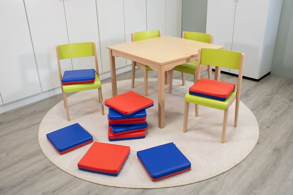 KITAEINKAUF Sitzkissen, 5 cm Höhe, Kunstleder, 2-farbig, 1 Stück, Farbe wählbar