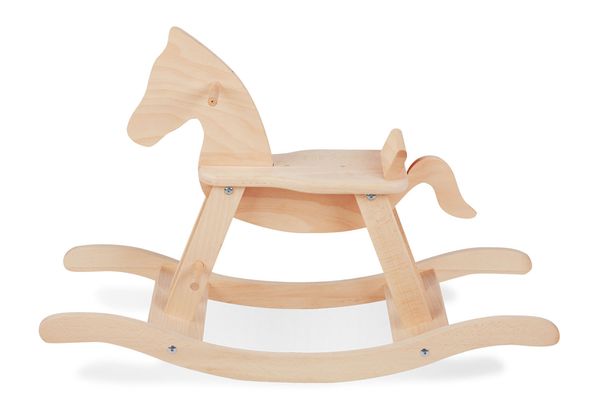 Holzspielzeug, Pferd, Rocker, Wippe, Kurvenholz