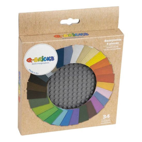Q-Bricks Bauplatte, 20x20 Noppen, 4 Stück, grau Q-Bricks Bauplatte, 20x20 Noppen, 4 Stück, grau