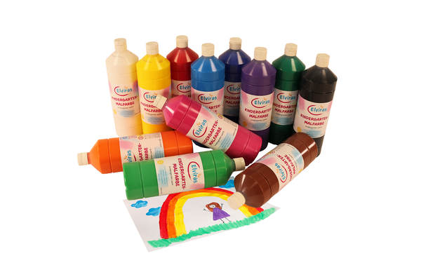 ELVIRAS Plakatfarbe, 1 Liter, Farbe wählbar