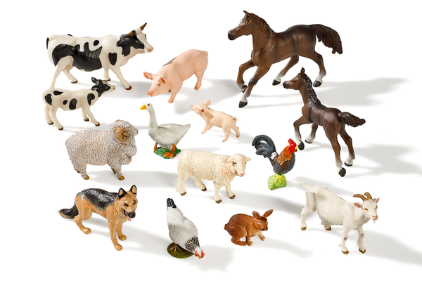 Tierfiguren, Tiermodelle, Kuh, Schwein, Pferd