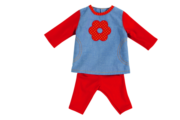 Puppenkleidung Outfit mit Blumen, 40 cm Puppenkleidung Outfit mit Blumen, 40 cm