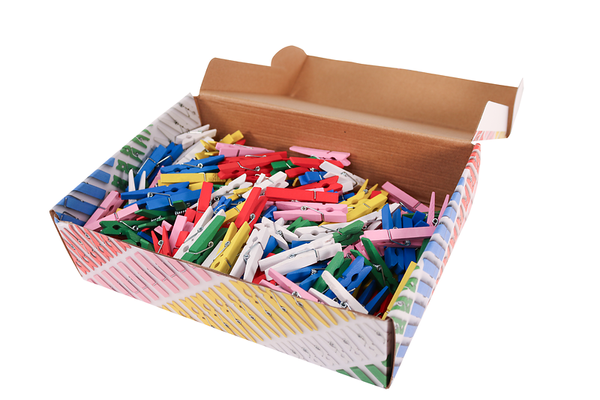 FOLIA Holzklammern, 2,5-5 cm, Großpackung, 480 Stück, Farbe wählbar