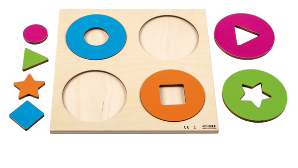 Reliefpuzzle Entdecke Farben und Formen, 2 Puzzle (8+16 Teile), ab 4 Jahre (SONDERANGEBOT)