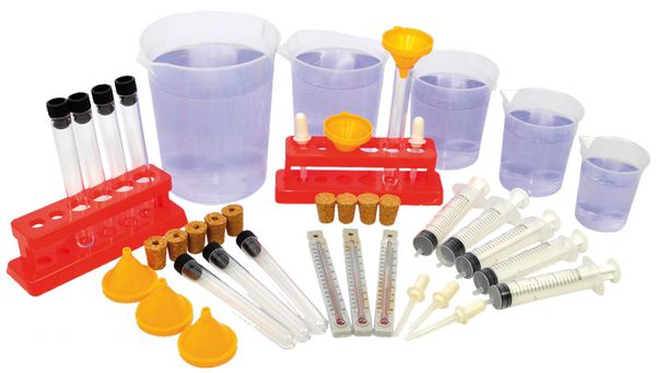 Laborausstattung, Laborkit, Pipetten, Messbecher, Mikropipetten