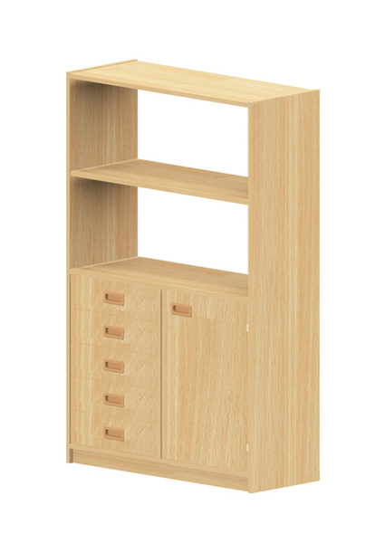 Holzregal, Schrankwand, Küchenschrank, Regal mit Schubladen, Holzmöbel