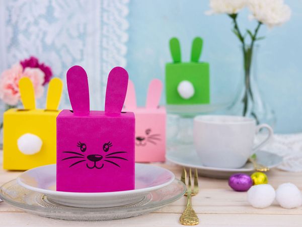 Osterhasenkisten, 12 Stück, bunt gemischt - Bastelset (SONDERANGEBOT) Osterhasenkisten, 12 Stück, bunt gemischt - Bastelset (SONDERANGEBOT)