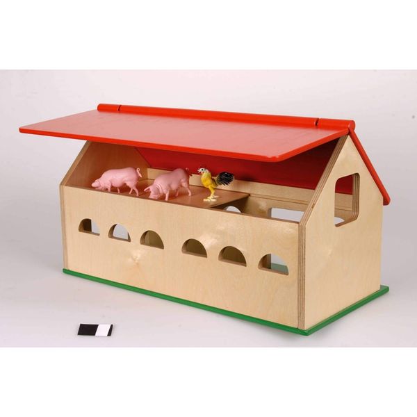 EDUCO Bauernhof aus Holz mit aufklappbarem Dach, LxB: 50 x 24 cm EDUCO Bauernhof aus Holz mit aufklappbarem Dach, LxB: 50 x 24 cm