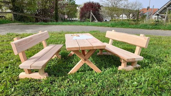 Holz, Bank, Gras, Hartholz, Gebeiztes Holz