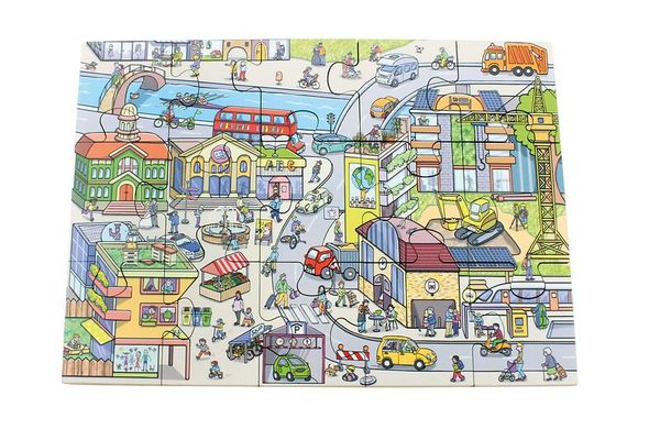 Bodenpuzzle Stadtleben, 45 Teile, ab 3 Jahre