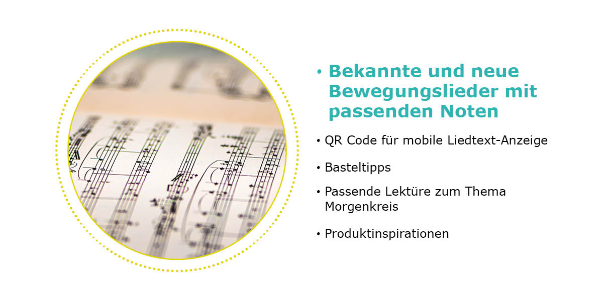 Morgenkreisheft mit Bewegungsliedern und Noten