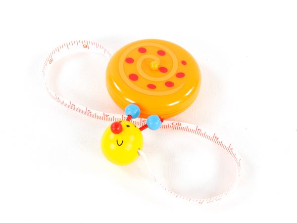 Tischmaßband, Kinder Spielzeug, gelbes Maßband, Smiley-Gesicht, Perlenkette